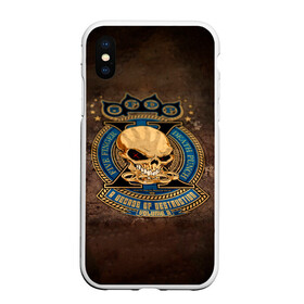 Чехол для iPhone XS Max матовый с принтом A Decade of Destruction - Five Finger Death Punch в Петрозаводске, Силикон | Область печати: задняя сторона чехла, без боковых панелей | 5fdp | 5фдп | ffdp | five finger death punch | ivan lewis greening | ivan moody | айвен льюис грининг | метал группа | рок группа | файв фингер дед панч | ффдп