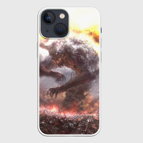 Чехол для iPhone 13 mini с принтом Демон Войны | The Demon of War (Z) в Петрозаводске,  |  | demon | devil | evil spirit | fight | hell | monster | war | бес | битва | бой | бойня | борьба | демон войны | дьявол | злой дух | монстр | сражение | схватка | черт