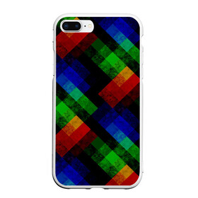 Чехол для iPhone 7Plus/8 Plus матовый с принтом Разноцветный мраморный узор  в Петрозаводске, Силикон | Область печати: задняя сторона чехла, без боковых панелей | абстрактный | зеленый | красный | мраморный | пэчворк | радужный | разноцветный | синий | черный