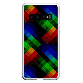 Чехол для Samsung Galaxy S10 с принтом Разноцветный мраморный узор  в Петрозаводске, Силикон | Область печати: задняя сторона чехла, без боковых панелей | абстрактный | зеленый | красный | мраморный | пэчворк | радужный | разноцветный | синий | черный