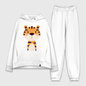 Женский костюм хлопок Oversize с принтом Cartoon Tiger в Петрозаводске,  |  | 2022 | animal | cat | lion | tiger | год тигра | животные | зверь | зубы | кот | кошка | лев | охотник | полосатый | природа | тигр | тигренок | тигрица | хищник