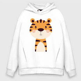 Мужское худи Oversize хлопок с принтом Cartoon Tiger в Петрозаводске, френч-терри — 70% хлопок, 30% полиэстер. Мягкий теплый начес внутри —100% хлопок | боковые карманы, эластичные манжеты и нижняя кромка, капюшон на магнитной кнопке | 2022 | animal | cat | lion | tiger | год тигра | животные | зверь | зубы | кот | кошка | лев | охотник | полосатый | природа | тигр | тигренок | тигрица | хищник