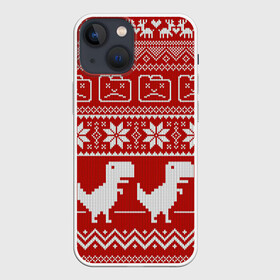 Чехол для iPhone 13 mini с принтом Новогодний гугл в Петрозаводске,  |  | error | googl | арт | вязаный рисунок | вязь | гугл | дивнозаврик | динозавр | новый год | ночь | олени | олень | ошибка | рисунок | рождество | снег | снежинка | снежинки
