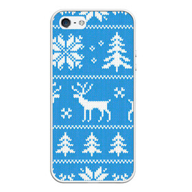Чехол для iPhone 5/5S матовый с принтом Зимняя ночь в Петрозаводске, Силикон | Область печати: задняя сторона чехла, без боковых панелей | арт | вязаный рисунок | вязь | ёлка | ёлки | ель | лес | новый год | ночь | олени | олень | рисунок | рождество | снег | снеговик | снеговики | снежинка | снежинки