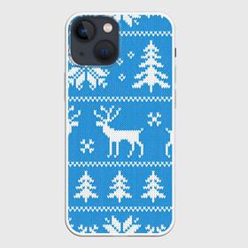 Чехол для iPhone 13 mini с принтом Зимняя ночь в Петрозаводске,  |  | арт | вязаный рисунок | вязь | ёлка | ёлки | ель | лес | новый год | ночь | олени | олень | рисунок | рождество | снег | снеговик | снеговики | снежинка | снежинки