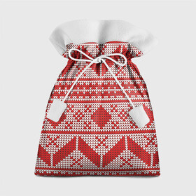 Подарочный 3D мешок с принтом Вязаный рисунок в Петрозаводске, 100% полиэстер | Размер: 29*39 см | Тематика изображения на принте: арт | вязаный рисунок | вязь | новый год | рисунок | рождество | снег | снежинка | снежинки