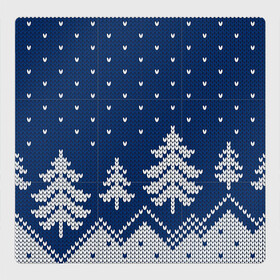 Магнитный плакат 3Х3 с принтом Зимняя ночь в Петрозаводске, Полимерный материал с магнитным слоем | 9 деталей размером 9*9 см | арт | вязаный рисунок | вязь | зима | зимняя ночь | лес | новый год | ночь | рисунок | рождество | снег | снеговик | снеговики | снежинка | снежинки