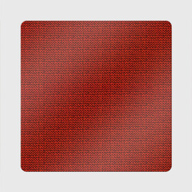 Магнит виниловый Квадрат с принтом Красная вязь в Петрозаводске, полимерный материал с магнитным слоем | размер 9*9 см, закругленные углы | Тематика изображения на принте: арт | вязаный рисунок | вязь | новый год | однотонный рисунок | рисунок | рождество