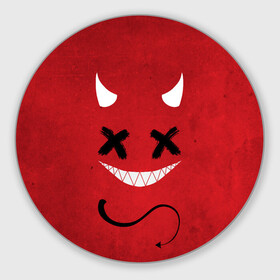 Коврик для мышки круглый с принтом Red Evil Smile в Петрозаводске, резина и полиэстер | круглая форма, изображение наносится на всю лицевую часть | emoji | smile | глаза крестики | злой смайл | злой смайлик | зубы | контраст | крестики | подарок | пятна | смайл | смайлик | улыбка | эмоджи | эмоция