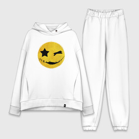 Женский костюм хлопок Oversize с принтом Смайл желтый в Петрозаводске,  |  | emoji | smile | глаза крестики | злой смайл | злой смайлик | зубы | контраст | крестики | подарок | пятна | смайл | смайлик | улыбка | эмоджи | эмоция