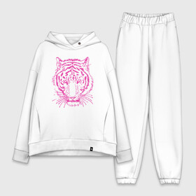 Женский костюм хлопок Oversize с принтом Pink Tiger в Петрозаводске,  |  | 2022 | animal | cat | lion | tiger | год тигра | животные | зверь | зубы | кот | кошка | лев | охотник | полосатый | природа | тигр | тигренок | тигрица | хищник