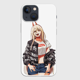 Чехол для iPhone 13 mini с принтом Пауэр Power в Петрозаводске,  |  | anime | blood | chainsaw man | demon | denji | devil | monster | power | аниме | демон | дьявол | дэндзи | кровь | монстр | пауэр | сила | человек бензопила