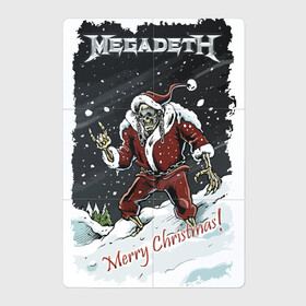 Магнитный плакат 2Х3 с принтом Merry Christmas, Megadeth в Петрозаводске, Полимерный материал с магнитным слоем | 6 деталей размером 9*9 см | gesture | heavy metal | holiday | megadeth | merry christmas | new year | skeleton | skull | sky | snow | жест | новый год | праздник | рождество | рок | скелет | череп