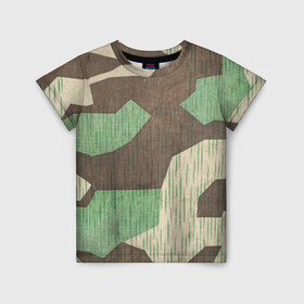 Детская футболка 3D с принтом Камуфляж хаки армейский в Петрозаводске, 100% гипоаллергенный полиэфир | прямой крой, круглый вырез горловины, длина до линии бедер, чуть спущенное плечо, ткань немного тянется | army | beige | brown | camouflage | green | khaki | military | rhombuses | spots | армейский | бежевый | зелёный | камуфляж | коричневый | милитари | пятна | ромбы | хаки