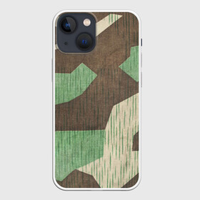 Чехол для iPhone 13 mini с принтом Splittertarnmuster в Петрозаводске,  |  | army | beige | brown | camouflage | green | khaki | military | rhombuses | spots | армейский | бежевый | зелёный | камуфляж | коричневый | милитари | пятна | ромбы | хаки