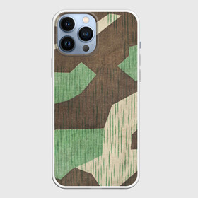Чехол для iPhone 13 Pro Max с принтом Splittertarnmuster в Петрозаводске,  |  | Тематика изображения на принте: army | beige | brown | camouflage | green | khaki | military | rhombuses | spots | армейский | бежевый | зелёный | камуфляж | коричневый | милитари | пятна | ромбы | хаки