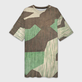 Платье-футболка 3D с принтом Splittertarnmuster в Петрозаводске,  |  | army | beige | brown | camouflage | green | khaki | military | rhombuses | spots | армейский | бежевый | зелёный | камуфляж | коричневый | милитари | пятна | ромбы | хаки
