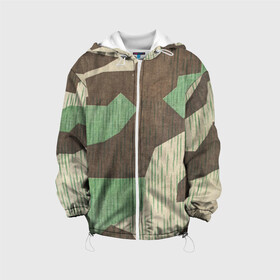 Детская куртка 3D с принтом Камуфляж хаки армейский в Петрозаводске, 100% полиэстер | застежка — молния, подол и капюшон оформлены резинкой с фиксаторами, по бокам — два кармана без застежек, один потайной карман на груди, плотность верхнего слоя — 90 г/м2; плотность флисового подклада — 260 г/м2 | army | beige | brown | camouflage | green | khaki | military | rhombuses | spots | армейский | бежевый | зелёный | камуфляж | коричневый | милитари | пятна | ромбы | хаки