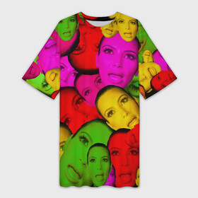 Платье-футболка 3D с принтом Crazy Kim Kardashian в Петрозаводске,  |  | kardashianfamily | ким кардашьян | мем | реалити | реалитишоу | семейство