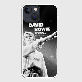 Чехол для iPhone 13 mini с принтом Welcome to the Blackout   David Bowie в Петрозаводске,  |  | david bowie | альтернативный | арт | боуи | глэм | девид | джаз | дэвед | дэвид | музыка | музыкант | певец | поп | психоделический | рок | соул | хард | экспериментальный | электронная | эмбиент