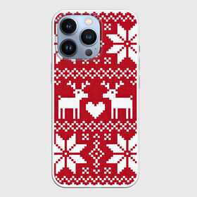 Чехол для iPhone 13 Pro с принтом Пиксельные рождественские олени в Петрозаводске,  |  | арт | большие цветы | большой цветок | вязаный рисунок | вязь | новый год | олени | олень | рисунок | рождество | сердечко | сердце | снег | снежинка | снежинки | цветок | цветы