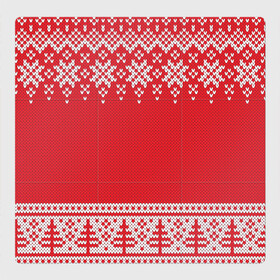 Магнитный плакат 3Х3 с принтом Зимний лес в Петрозаводске, Полимерный материал с магнитным слоем | 9 деталей размером 9*9 см | арт | вязаный рисунок | вязь | дерево | деревья | ёлка | ёлки | ель | лес | новый год | рисунок | рождество | снег | снежинка | снежинки