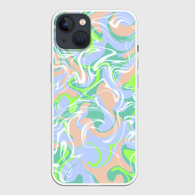 Чехол для iPhone 13 с принтом Разноцветные разводы красок в Петрозаводске,  |  | абстракция | зелёный | пар | пятна | разводы | розовый | сиреневый | фиолетовый | цвета | цветные пятна | цветные разводы