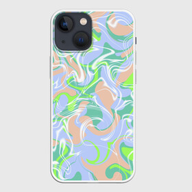 Чехол для iPhone 13 mini с принтом Разноцветные разводы красок в Петрозаводске,  |  | абстракция | зелёный | пар | пятна | разводы | розовый | сиреневый | фиолетовый | цвета | цветные пятна | цветные разводы