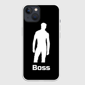 Чехол для iPhone 13 с принтом Boss of the gym on black в Петрозаводске,  |  | boss | boss of the gym | darkholme | gachi | gachimuchi | gym | jabroni | van | босс | вэн | гачи | качалка
