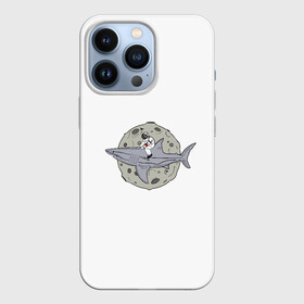 Чехол для iPhone 13 Pro с принтом Moonserfer в Петрозаводске,  |  | акула | космонавт | космос | луна | путешествие | рыба | ссср