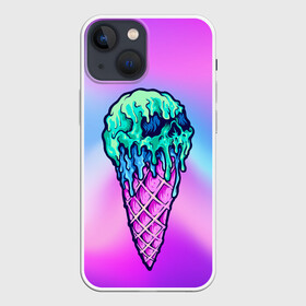 Чехол для iPhone 13 mini с принтом Мороженое | Ice Scream | Череп (Z) в Петрозаводске,  |  | frozen | ice | ice cream | ice scream | skull | sundae | вкусное | десерт | лакомство | мороженное | мороженое | пломбир | рожок | трубочка | фруктовый лёд | череп | эскимо