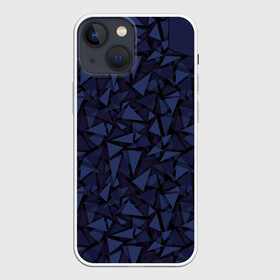 Чехол для iPhone 13 mini с принтом Темный синий геометрический в Петрозаводске,  |  | абстрактный | геометрический | комбинированный узор | молодежный | мужской | синий | современный | темный синий
