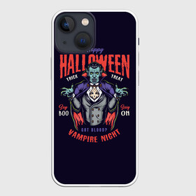 Чехол для iPhone 13 mini с принтом Вампир в Петрозаводске,  |  | halloween | holiday | pumpkin | samayn | vampire | zombie | вампир | ведьма | вечеринка | день всех святых | зомби | карнавал | маскарад | мертвец | оборотень | привидение | самайн | светильник джека | страшный джек | труп