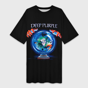 Платье-футболка 3D с принтом Slaves and Masters  Deep Purple в Петрозаводске,  |  | deep purple | альбом | гловер | группа | дееп | деп | ди | дип перпл | диперпл | дипперпл | иэн гиллан | иэн пэйс | лого | логотип | метал | морс | пепл | прогрессивный | психоделический | рок | символ | хард