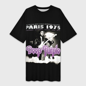 Платье-футболка 3D с принтом Deep Purple  Paris 1975 в Петрозаводске,  |  | deep purple | альбом | гловер | группа | дееп | деп | ди | дип перпл | диперпл | дипперпл | иэн гиллан | иэн пэйс | лого | логотип | метал | морс | пепл | прогрессивный | психоделический | рок | символ | хард