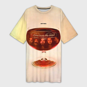 Платье-футболка 3D с принтом Come Taste the Band  Deep Purple в Петрозаводске,  |  | deep purple | альбом | гловер | группа | дееп | деп | ди | дип перпл | диперпл | дипперпл | иэн гиллан | иэн пэйс | лого | логотип | метал | морс | пепл | прогрессивный | психоделический | рок | символ | хард