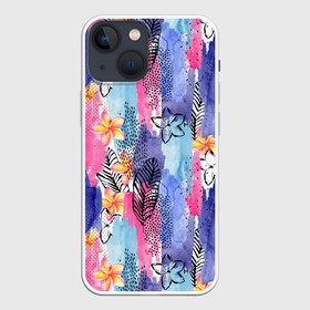 Чехол для iPhone 13 mini с принтом осенний паттерн в Петрозаводске,  |  | картина | кисть | краски | листья | осень | паттерн | холст | художник | цветы