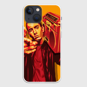 Чехол для iPhone 13 mini с принтом Эминем с бумбоксом в Петрозаводске,  |  | eminem | hip hop | rap | rep | исполнители | исполнитель | маршал мэтерс | музыка | реп | эминем | эминэм