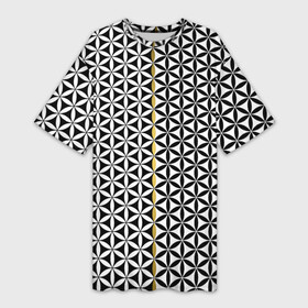 Платье-футболка 3D с принтом Цветок Жизни (чёрно белый) в Петрозаводске,  |  | геометрия пространства | герметизм | древо жизни | друнвало мельхиседек | золотое сечение | куб метатрона | матрица | мудрость | роза мира | сакральная геометрия | семя жизни