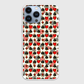 Чехол для iPhone 13 Pro Max с принтом КАРТЫ | КАРТОЧНЫЕ МАСТИ в Петрозаводске,  |  | cards | crosses | diamonds | hearts | pattern | spades | suits | trump | бубны | карты | козырь | крести | масти | паттерн | пики | червы