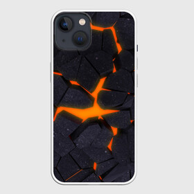 Чехол для iPhone 13 с принтом ТРЕЩИНЫ ЗЕМЛИ | 3D CRACKS | НЕОН в Петрозаводске,  |  | 3d плиты | 3d разлом | neon | вулкан | земля | лава | неон | плиты | разлом | трещины | трещины земли