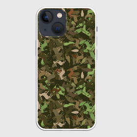 Чехол для iPhone 13 mini с принтом Лоси в дубовом лесу в Петрозаводске,  |  | hunter | hunting | дубовый лес | егерь | звери | капканы | лес | оружие | охота | охота на лося | охотник | ружьё
