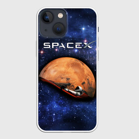 Чехол для iPhone 13 mini с принтом Space X в Петрозаводске,  |  | american | company | elon musk | manufacturer | space technology | space x | suborbital flight | автомобиль | американская | в космосе | илон маск | компания | космическая техника | космонавт | планета марс | производитель