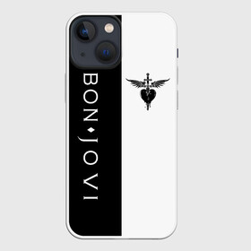 Чехол для iPhone 13 mini с принтом BON JOVI BLACK WHITE в Петрозаводске,  |  | Тематика изображения на принте: bon jovi | have a nice day | john | альбом | арена | бон | бон джови | глэм | группа | джови | джон | метал | музыка | надпись | песни | поп | попрок | рок | рокер | смайл | солист | софт | стена | хард | хеви | хевиметал