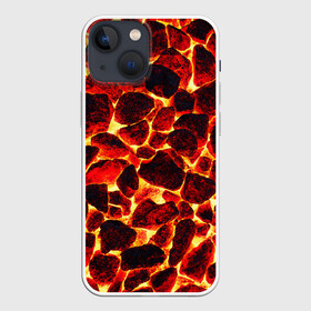 Чехол для iPhone 13 mini с принтом КАМНИ В МАГМЕ | ROCKS IN MAGMA в Петрозаводске,  |  | abstract | fire | high temperature | lava | magma | magmatic | melt | texture | абстракция | высокая температура | камни в магме | лава | магма | магматический | магмовый | огонь | расплав | текстура