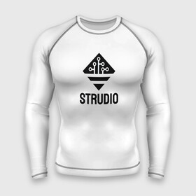 Мужской рашгард 3D с принтом Strudio logo(white) в Петрозаводске,  |  | kingdoms life | strudio | игры | пиксели | простота | стратегии