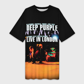 Платье-футболка 3D с принтом Deep Purple  Live In London в Петрозаводске,  |  | deep purple | альбом | гловер | группа | дееп | деп | ди | дип перпл | диперпл | дипперпл | иэн гиллан | иэн пэйс | лого | логотип | метал | морс | пепл | прогрессивный | психоделический | рок | символ | хард