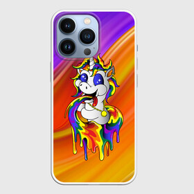 Чехол для iPhone 13 Pro с принтом Единорог | Unicorn | Rainbow (Z) в Петрозаводске,  |  | Тематика изображения на принте: unicorn | unicornis | вымышленное существо | единорог | инрог | каркаданн | мифическое существо | моноцерос | нарвал | радужная | существо | цветная | яркая