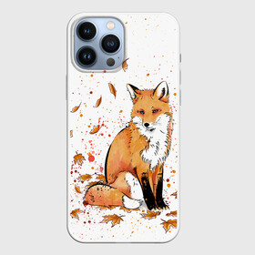 Чехол для iPhone 13 Pro Max с принтом ЛИСА В ЛИСТЬЯХ   ОСЕННЕЕ НАСТРОЕНИЕ   FOX IN THE FOREST в Петрозаводске,  |  | autumn | forest | fox | животные | звери | лес | лиса | листья | музыка | ноты | осень | песни | природа