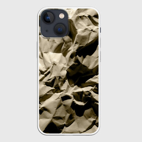 Чехол для iPhone 13 mini с принтом Мягкая мятая бумага в Петрозаводске,  |  | crumpled | gray | packaging | paper | soft | texture | wrinkled | бумага | мягкая | мятая | помятая | серая | текстура | упаковочная